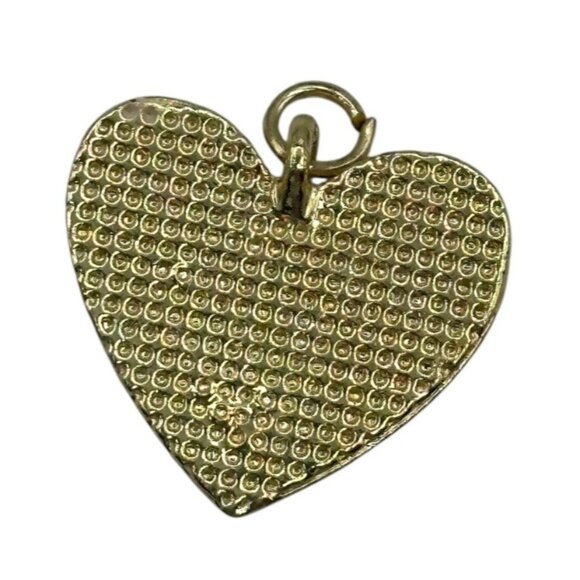 Heart Shaped Gold & White Metal Pendant Charm For Jewelry Making Or Accessories - Picture 5 of 5
